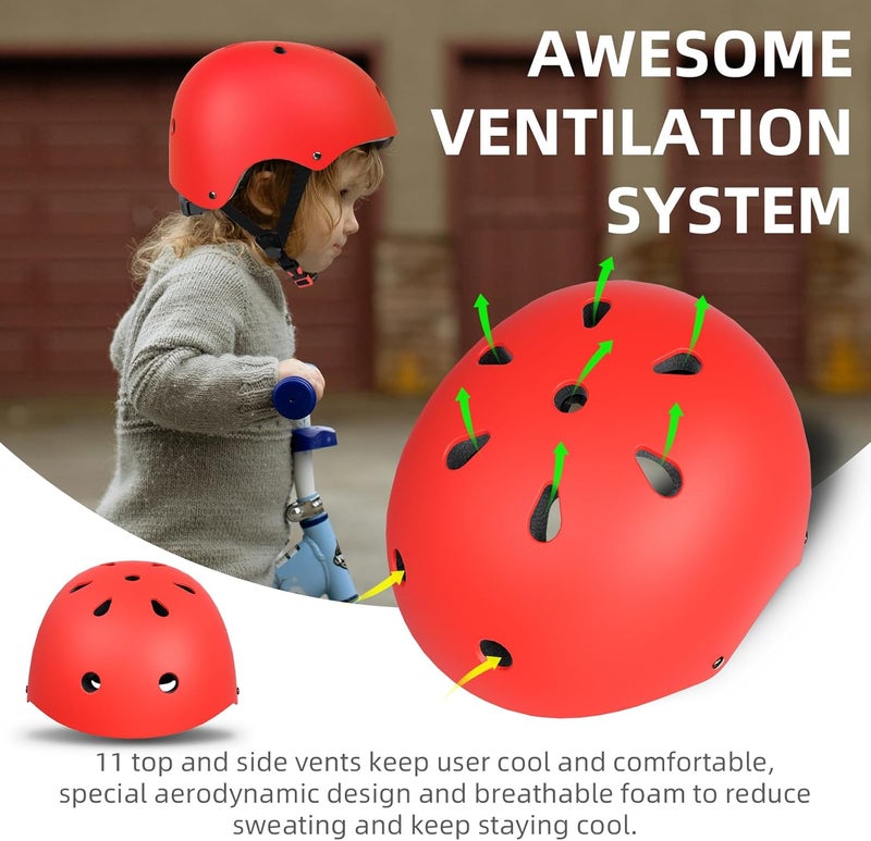 67i Kids Bike Helmet Toddler Helmets for Ages 3-8 Years Old Girls Boys Kid Adjustable Skateboard Bicycle Helmets Multi-Sport Ventilation Skateboarding Cycling Scooter Roller Skate Helmet - Image 3